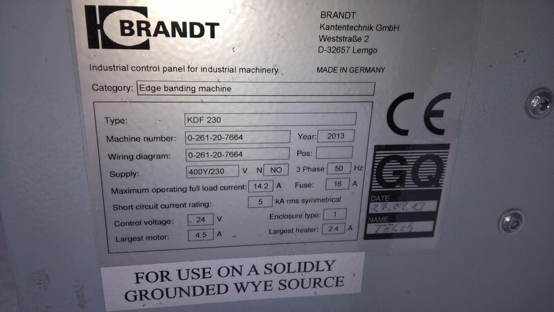 Used Brandt  KDF 1230 High Flex Edgebander