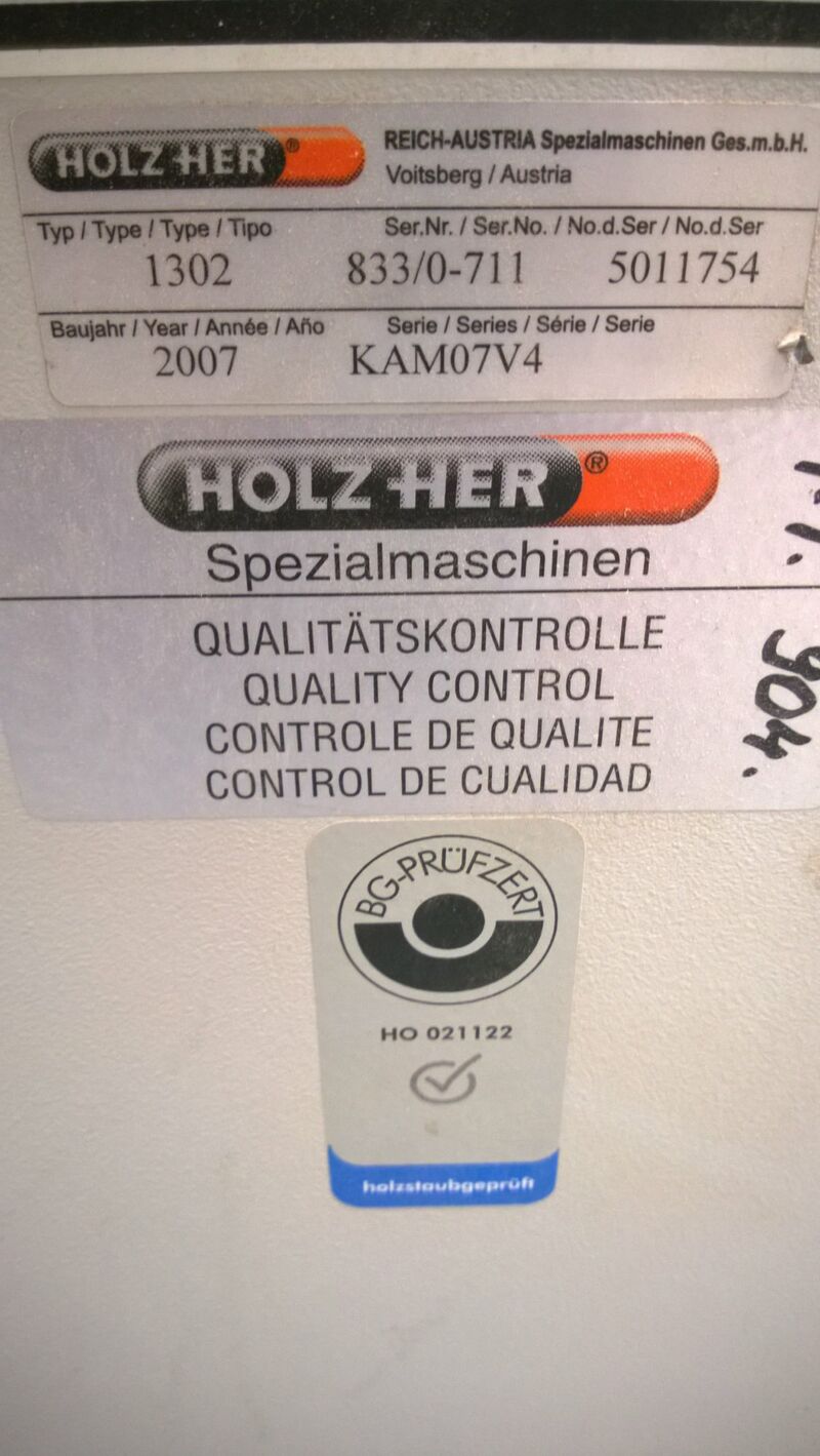 Used Holzher UNO 1302