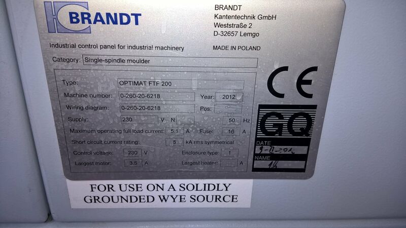 Used Brandt Optimat FTF200 Corner Rounding Machine
